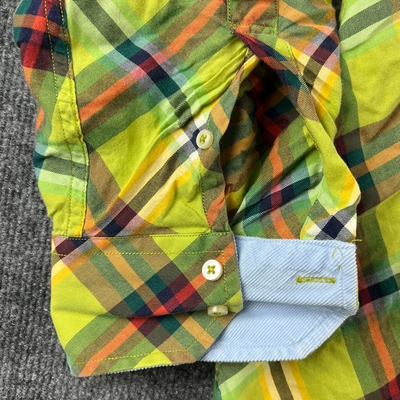 Tommy Hilfiger Shirt Adult Large Green Plaid Button Up Long Sleeve Casual Mens - Picture 8 of 16